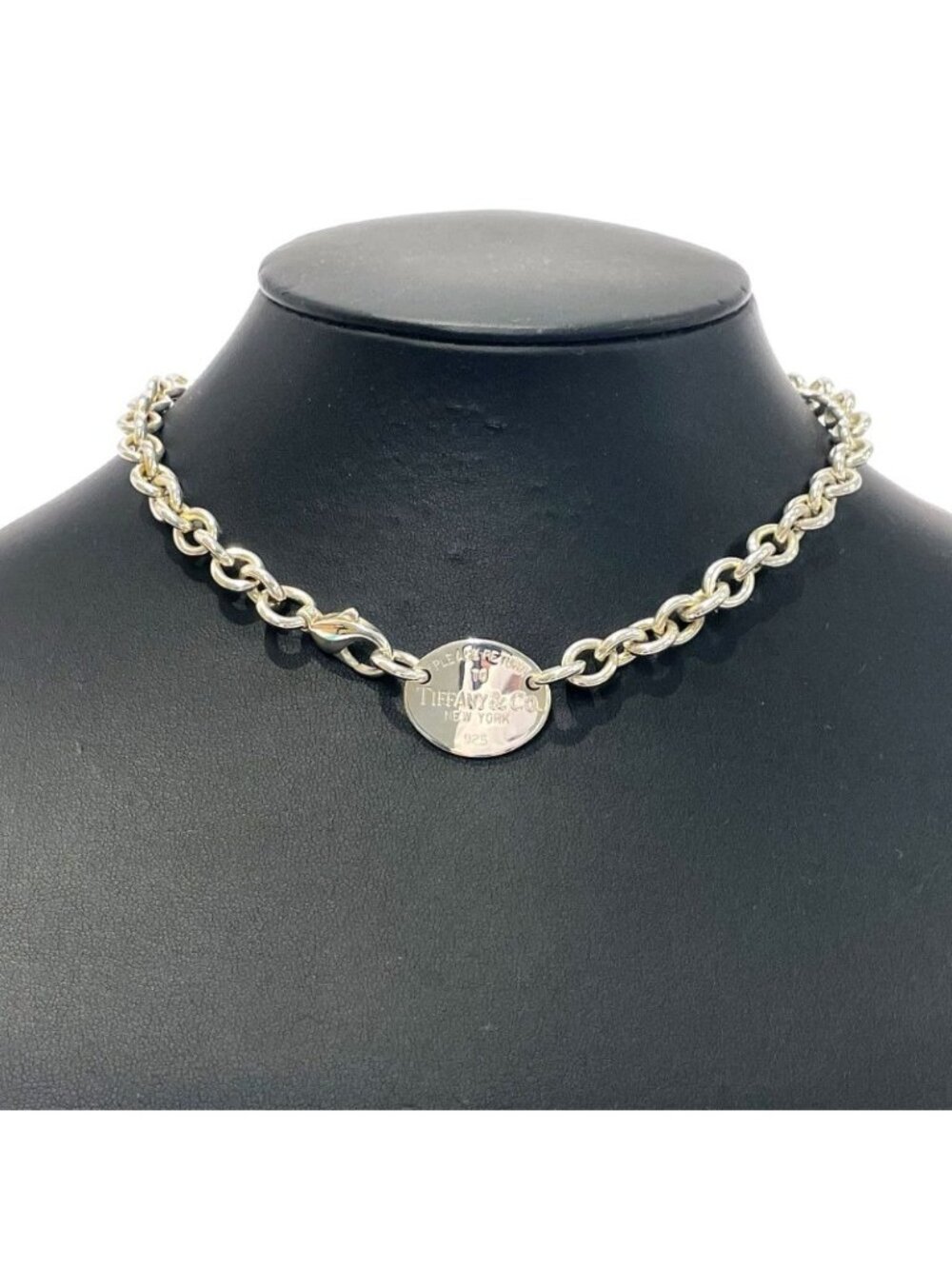 Tiffany & Co Silver Return to Tiffany Oval Tag Necklace